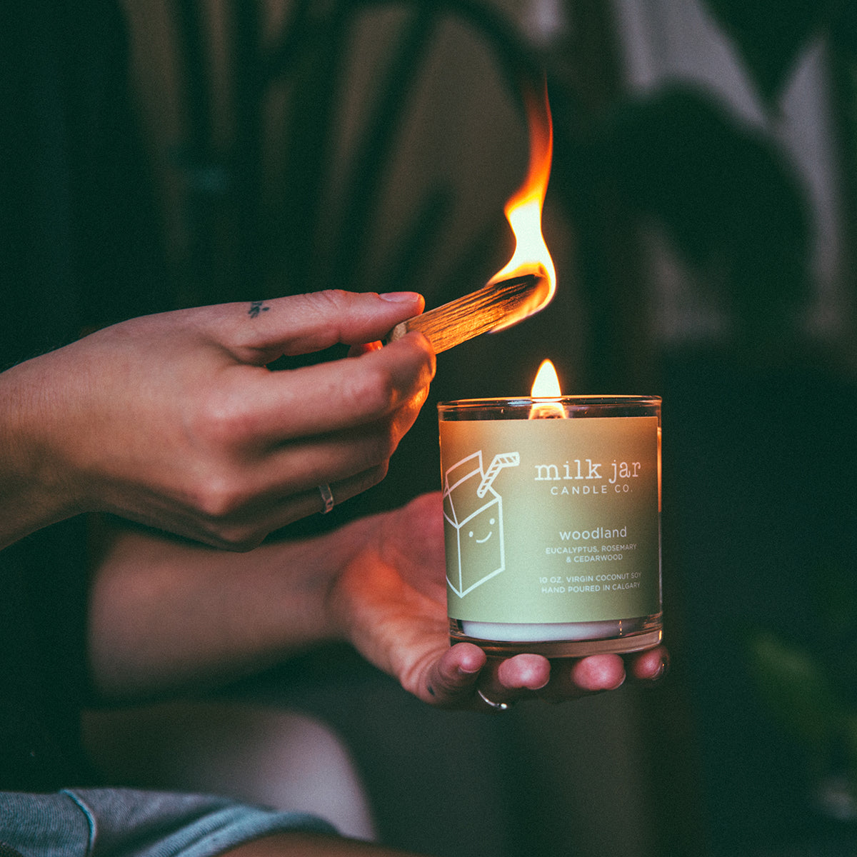 milk jar Candles Muddy