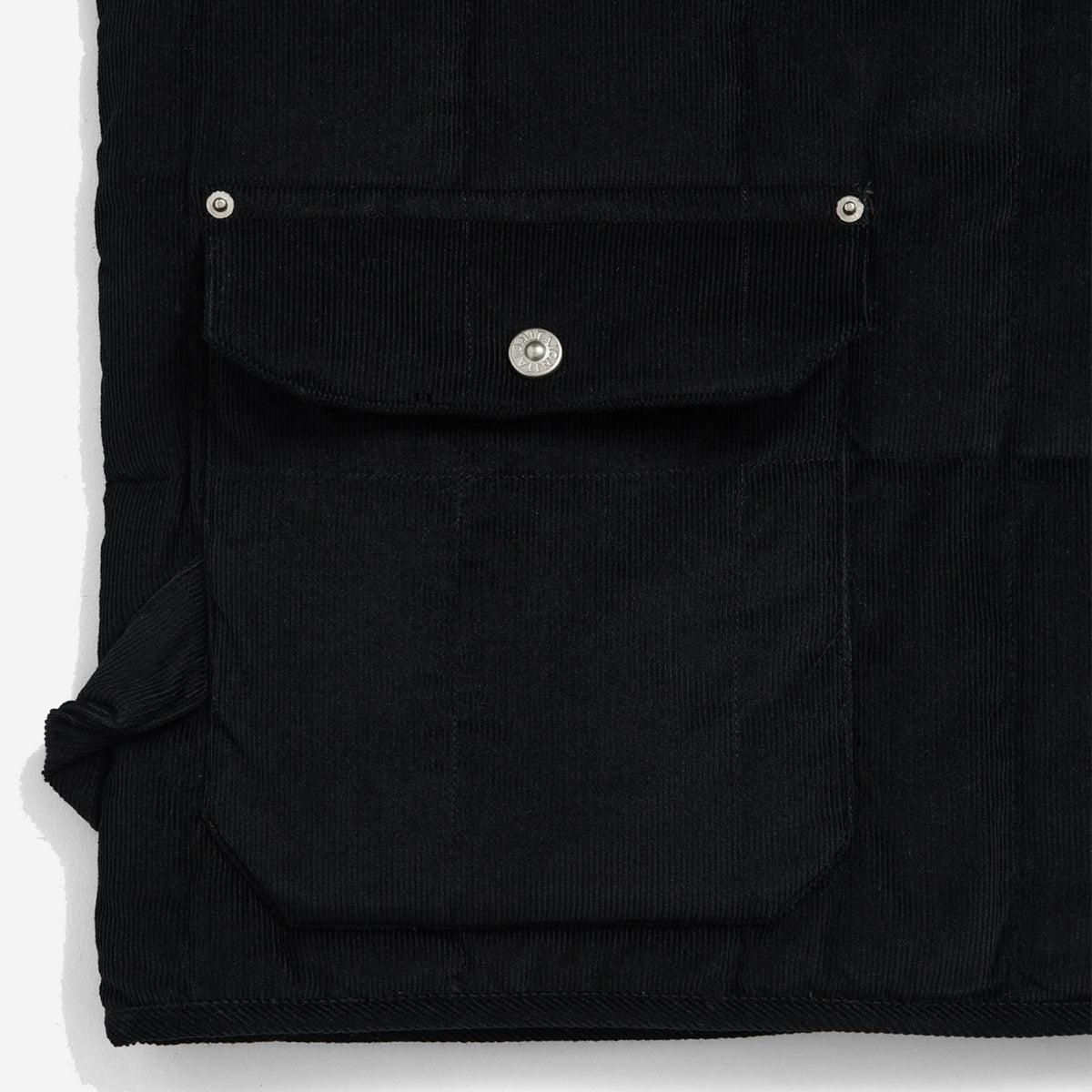 Work V-Neck Button Down Corduroy Vest - Dark Olive