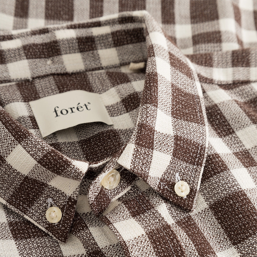 Drift Bouclé Check Shirt - Deep Brown