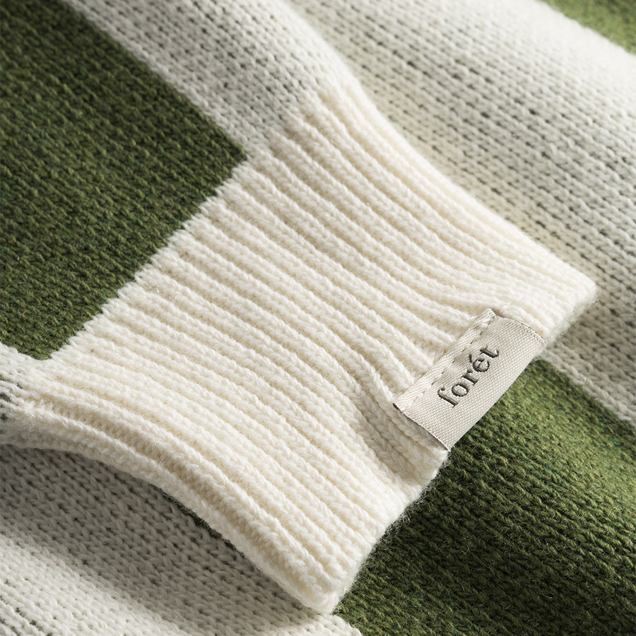 Sprout Wool Cashmere Stripe Cardigan - Cloud/Willow Green