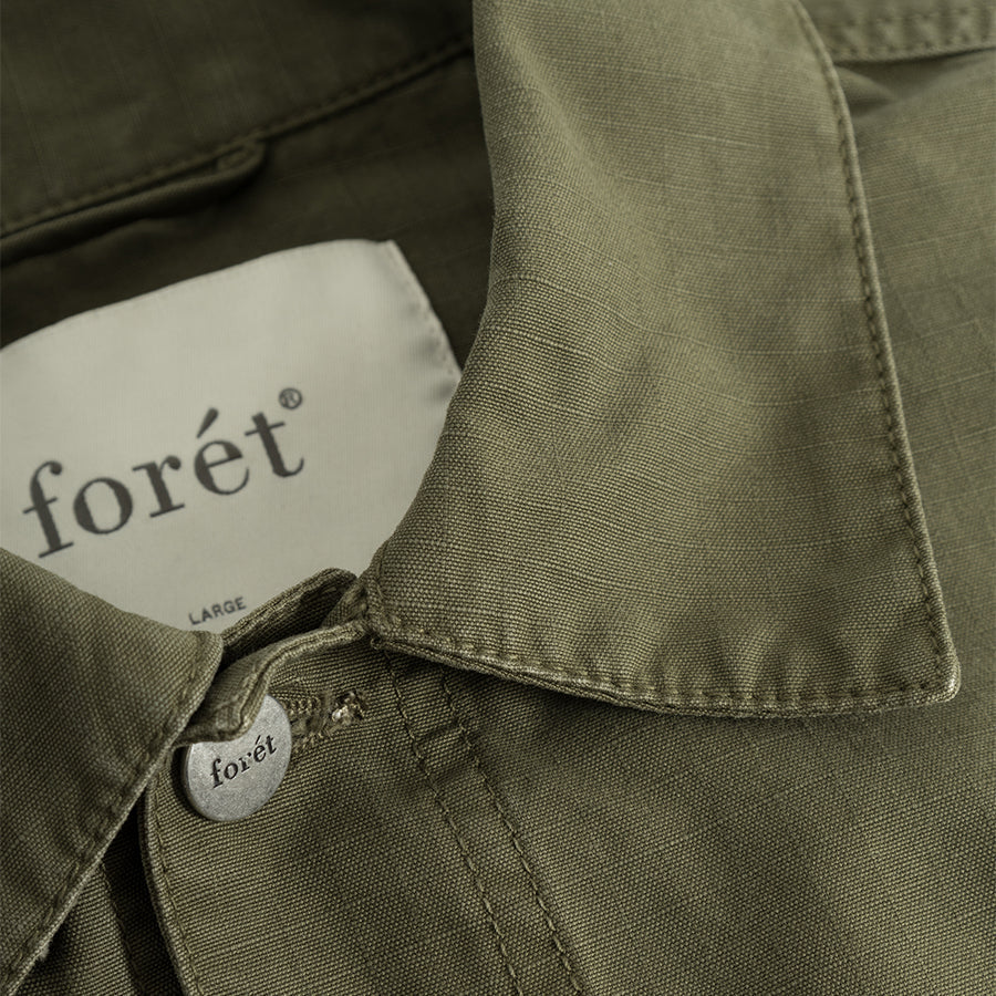 Amble Ripstop Overshirt - Army Green