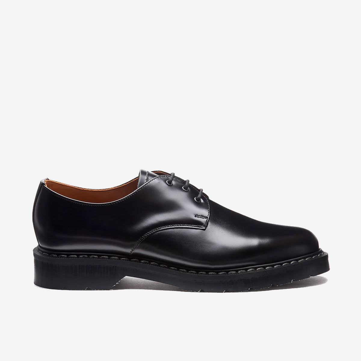 3 Eye Gibson Derby Shoe - Black Hi-Shine