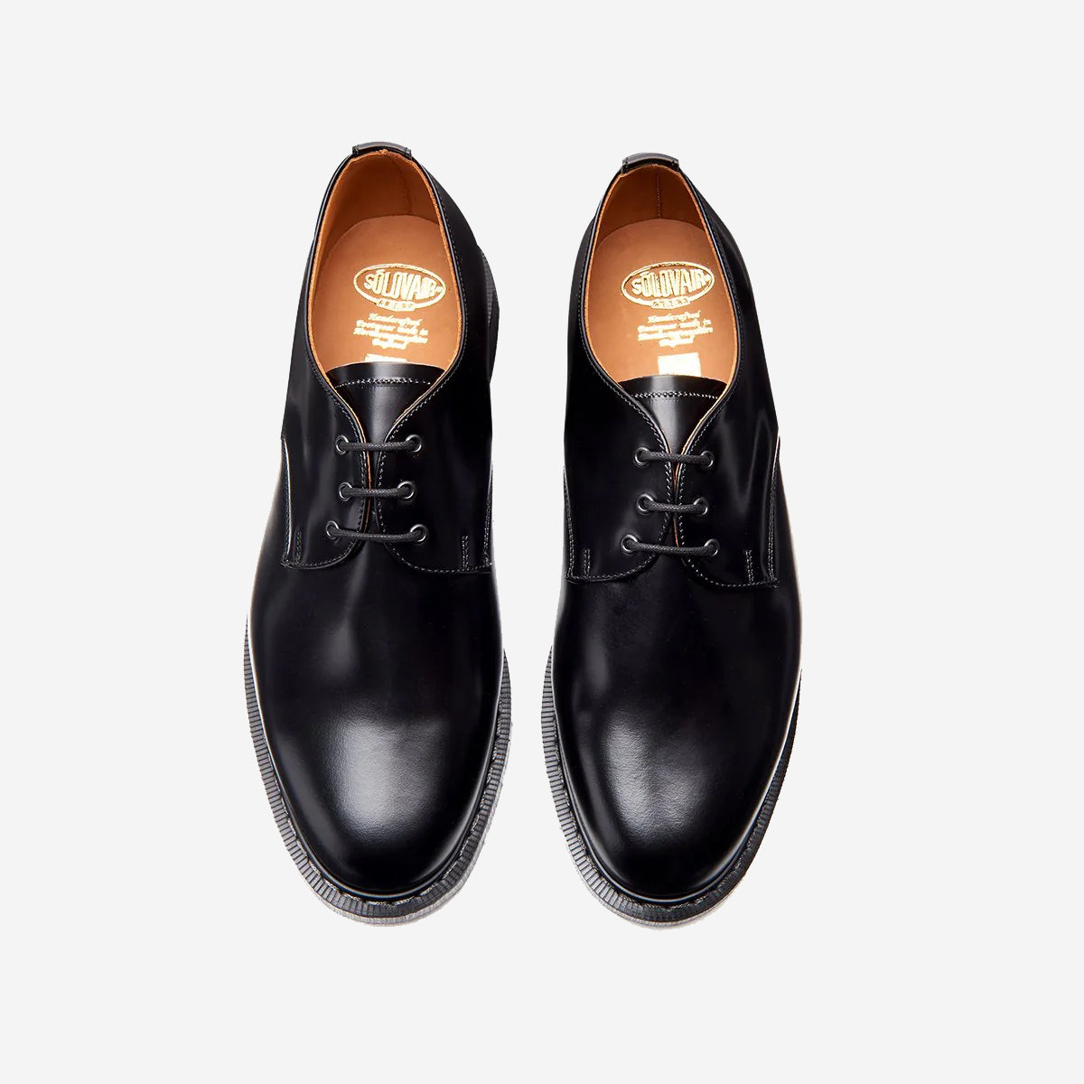 3 Eye Gibson Derby Shoe - Black Hi-Shine