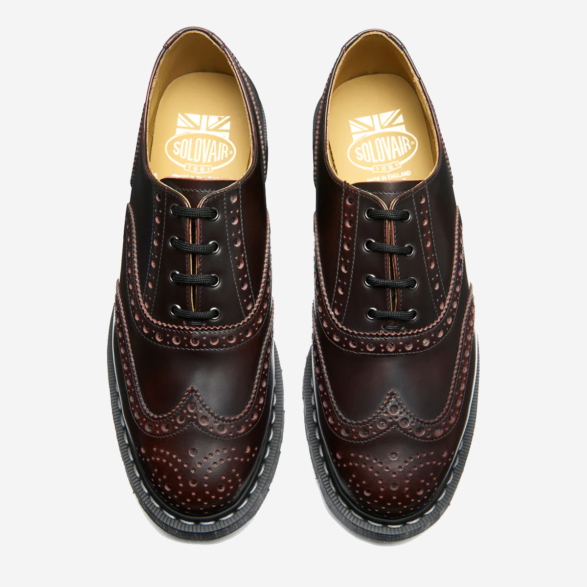4 Eye English Oxford Brogue Shoe - Burgundy Rub-Off