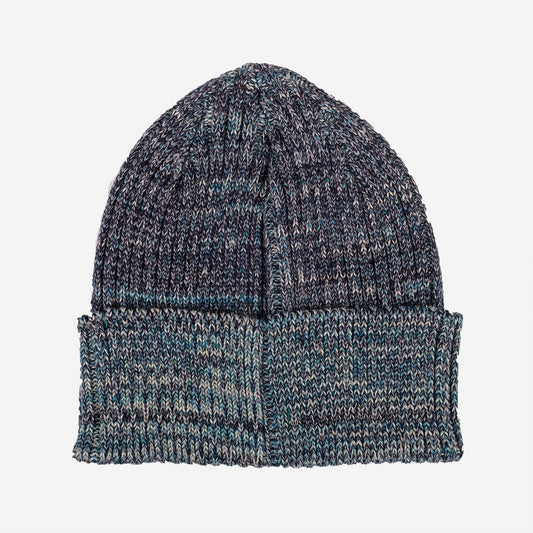 5-Colour Mix Rib Wool Watch Cap Beanie - Indigo