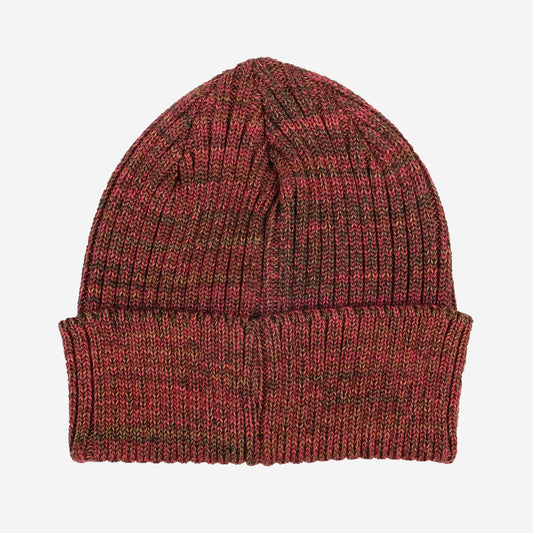 5-Colour Mix Rib Wool Watch Cap Beanie - Red