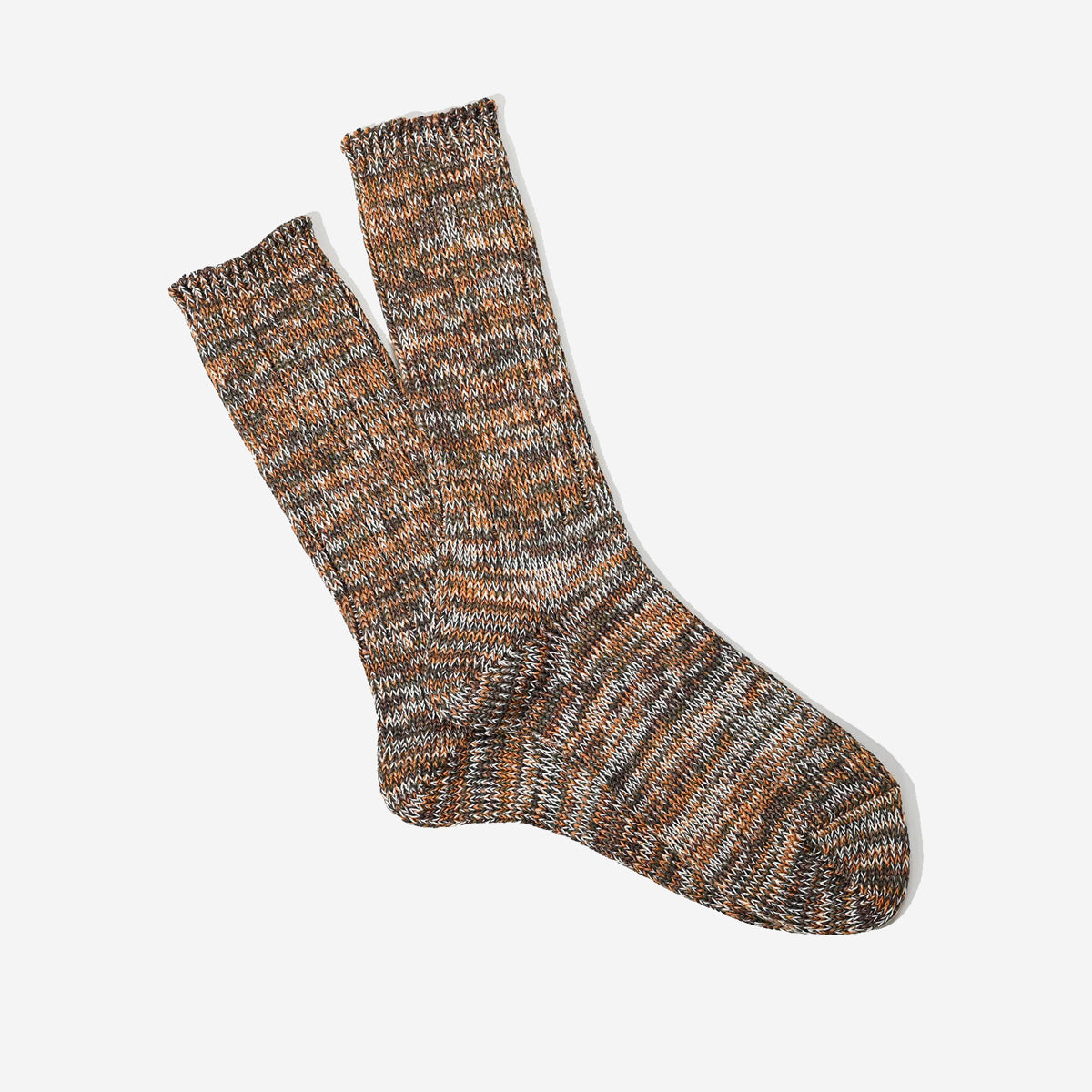5 Colour Mix Crew Socks - Brown