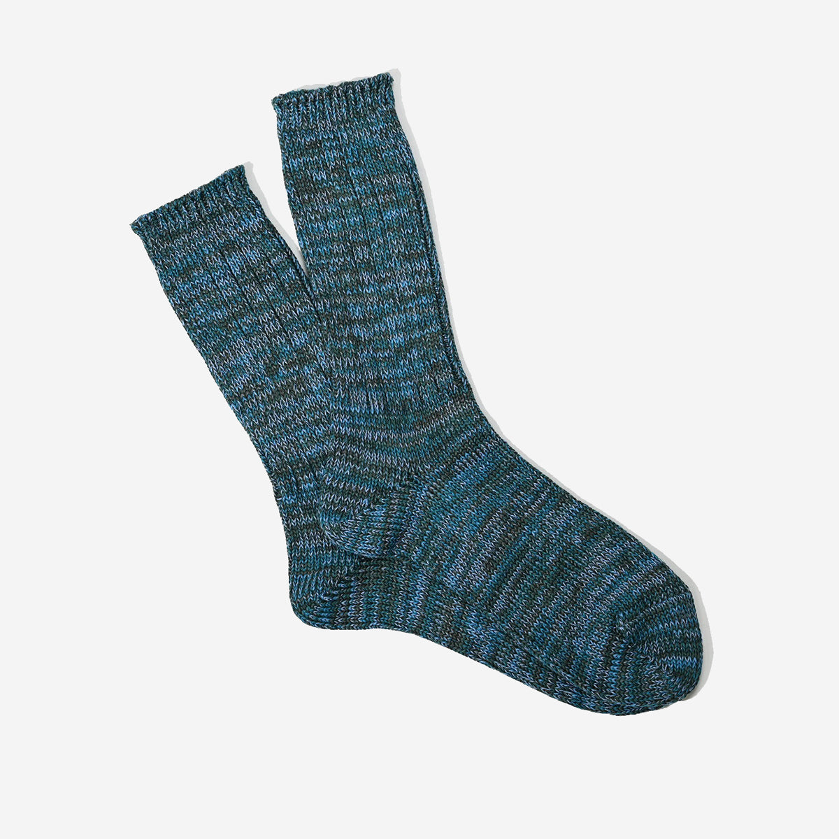 5 Colour Mix Crew Socks - Green
