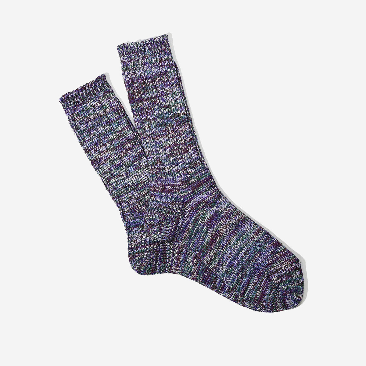 5 Colour Mix Crew Socks - Purple