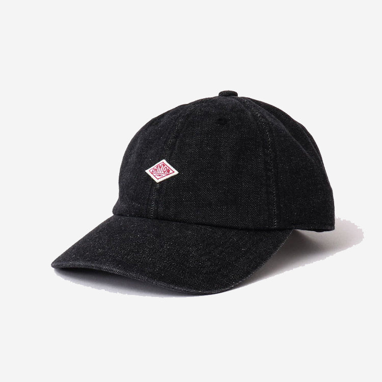 6-Panel Washed Denim Cap - Black