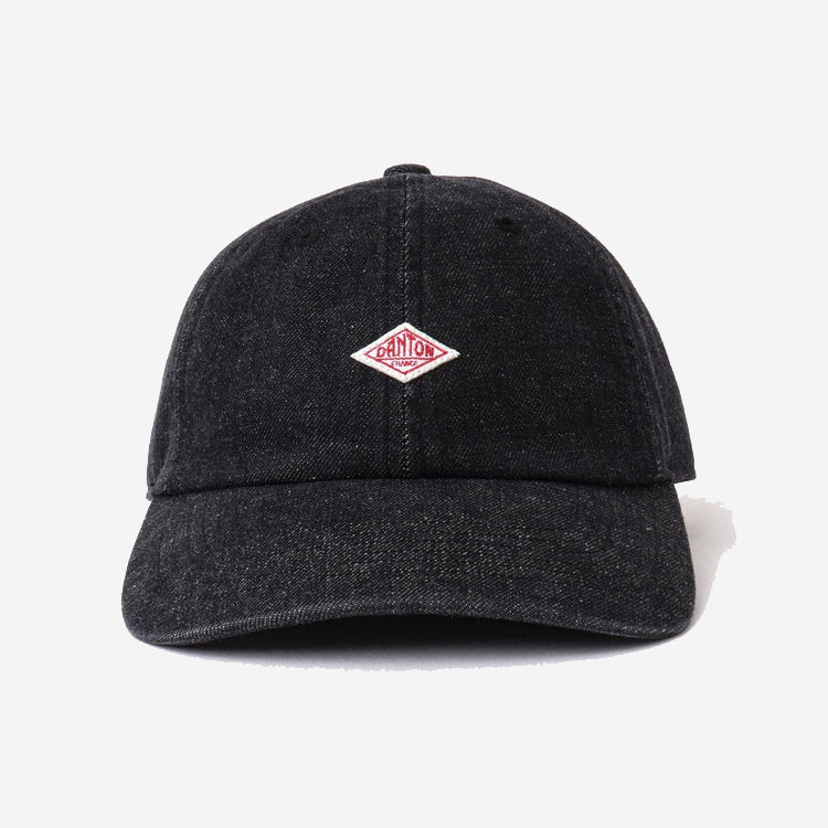 6-Panel Washed Denim Cap - Black