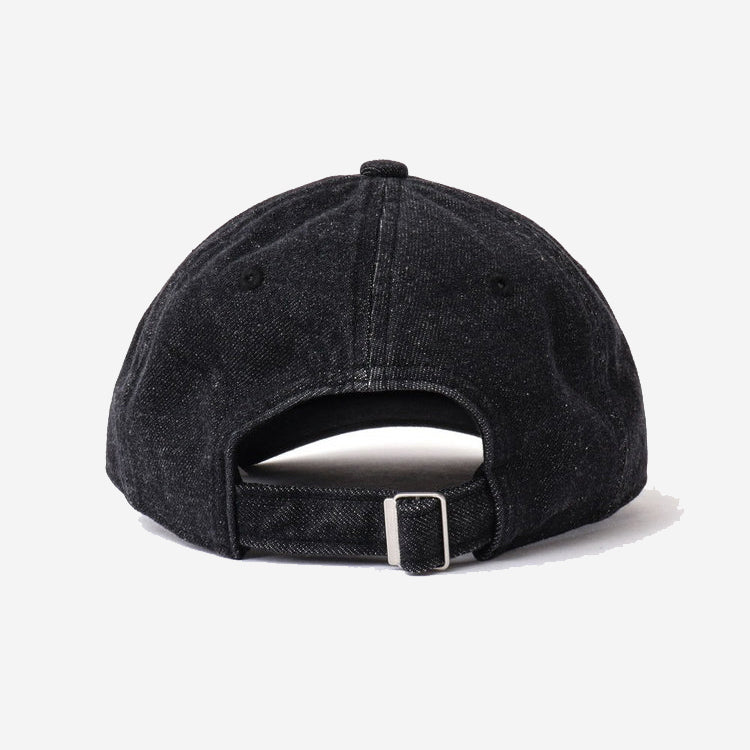 6-Panel Washed Denim Cap - Black