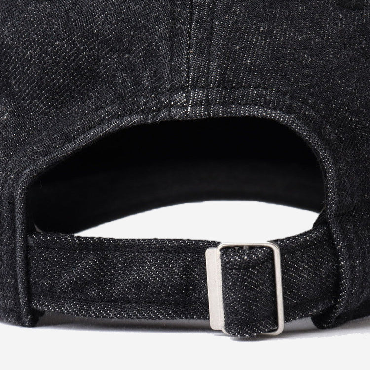 6-Panel Washed Denim Cap - Black