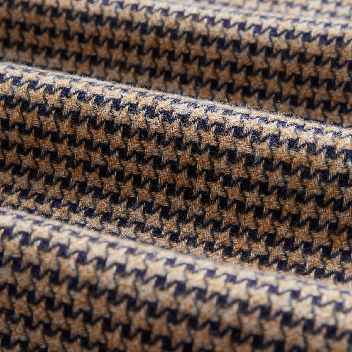 Abstract Houndstooth Flannel Shirt - Navy
