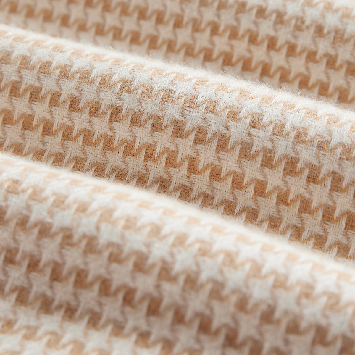 Abstract Houndstooth Flannel Shirt - Cream