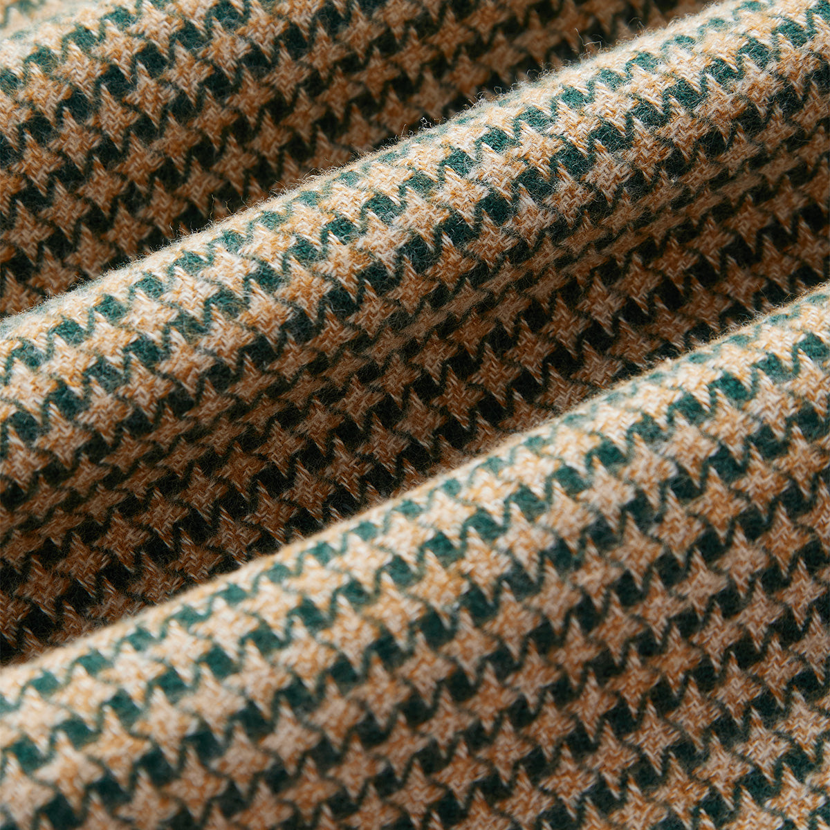 Abstract Houndstooth Flannel Shirt - Green