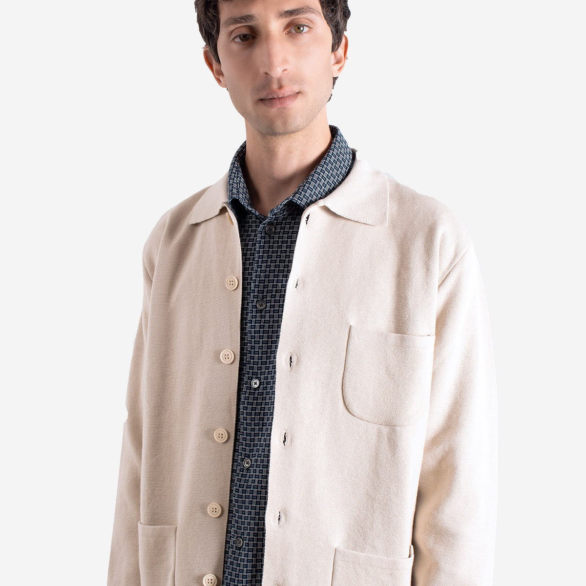 Station Organic Cotton Cardigan - Stone