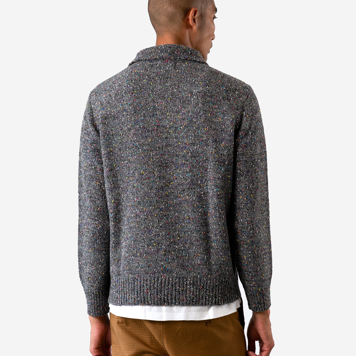 Kier Knitted Polo - Grey Multi-Fleck