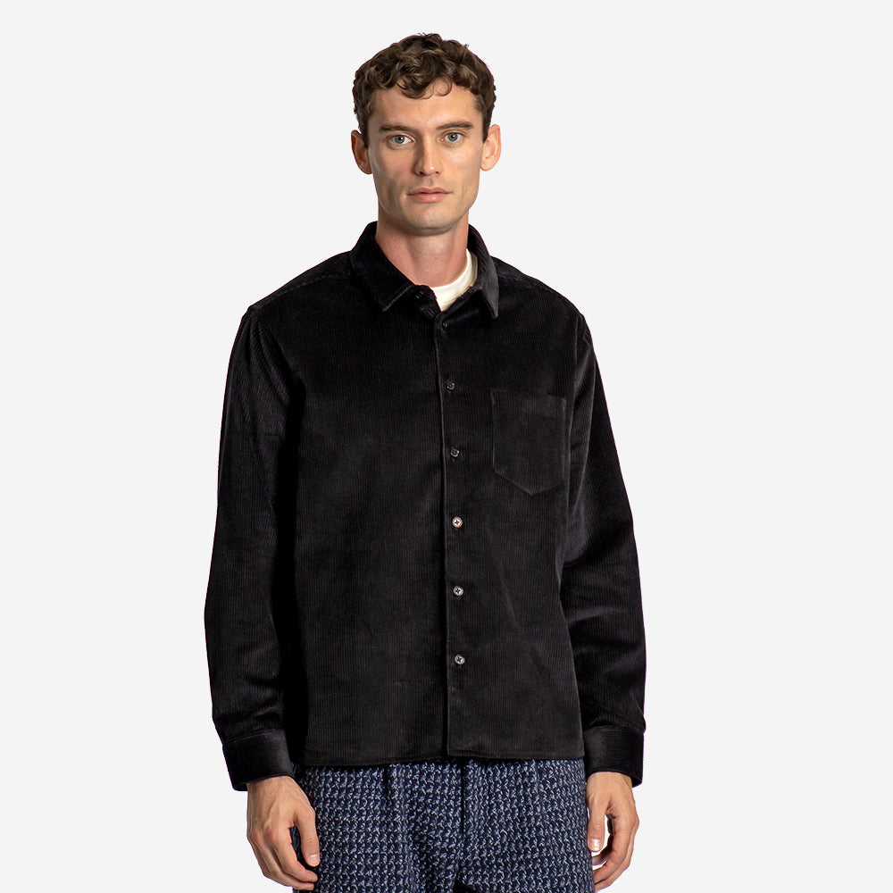 Day L/S Corduroy Loose Fit Shirt - Meteorite Black