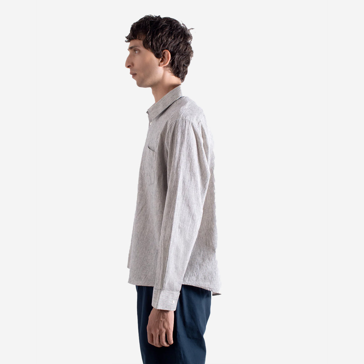 Day Yarn Dyed Stripe Shirt - Stone/Navy