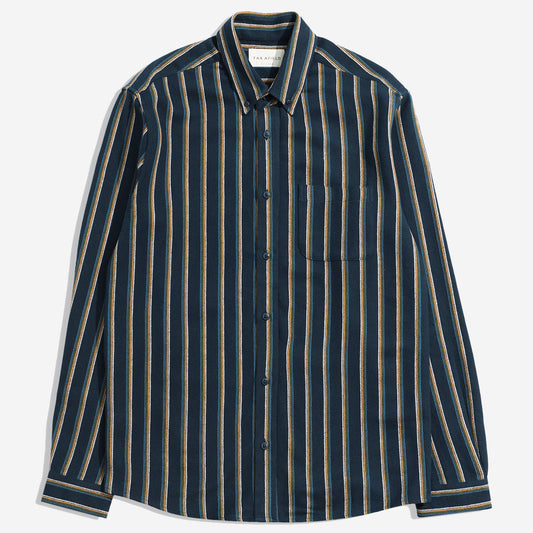 Mod Brushed Kuki Stripe Shirt - Navy/Multi