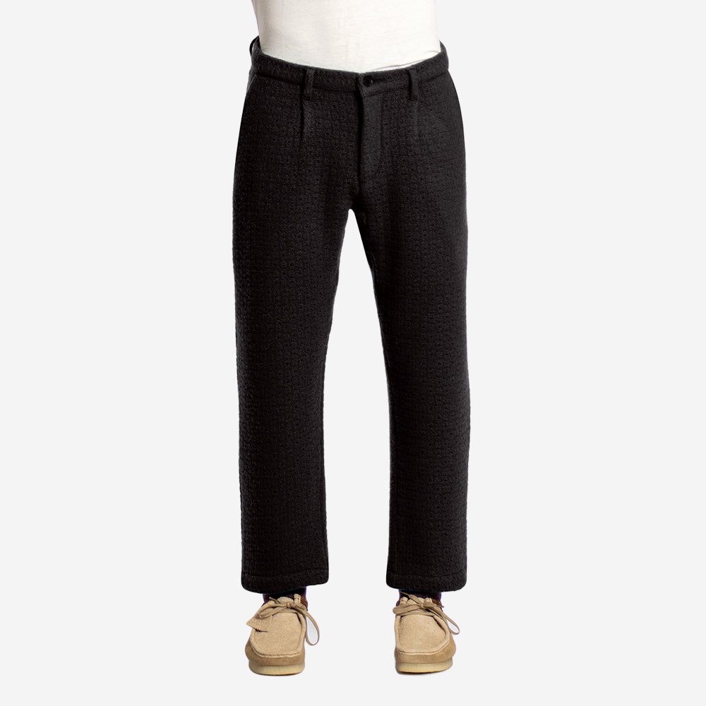 Ryder Trouser - Textured Wool Jacquard - Meteorite Black