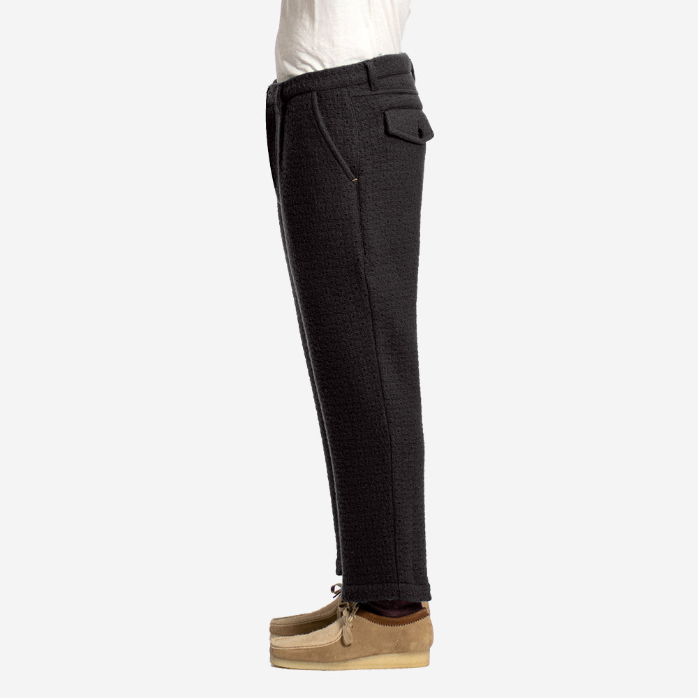 Ryder Trouser - Textured Wool Jacquard - Meteorite Black