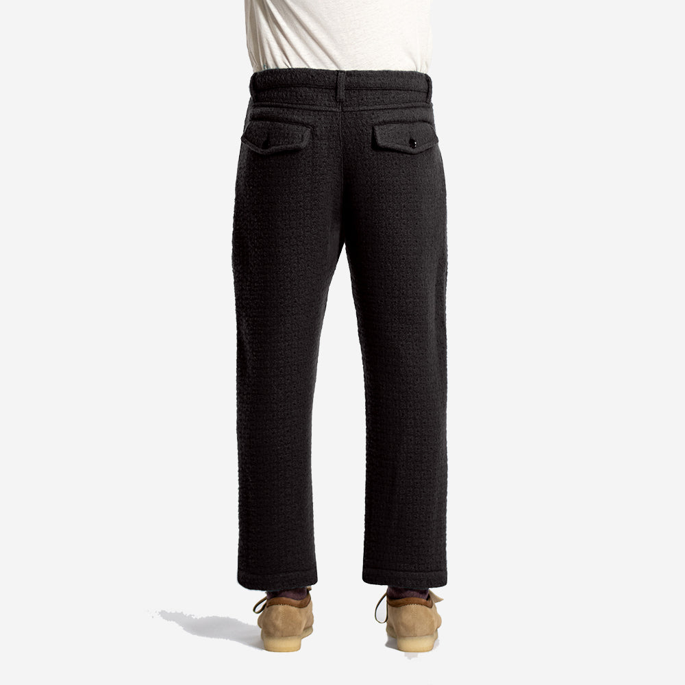 Ryder Trouser - Textured Wool Jacquard - Meteorite Black