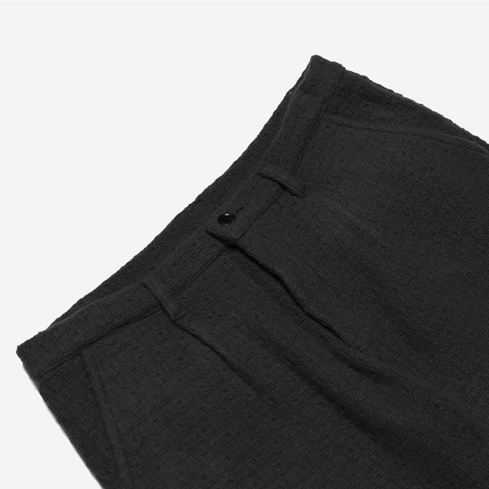 Ryder Trouser - Textured Wool Jacquard - Meteorite Black