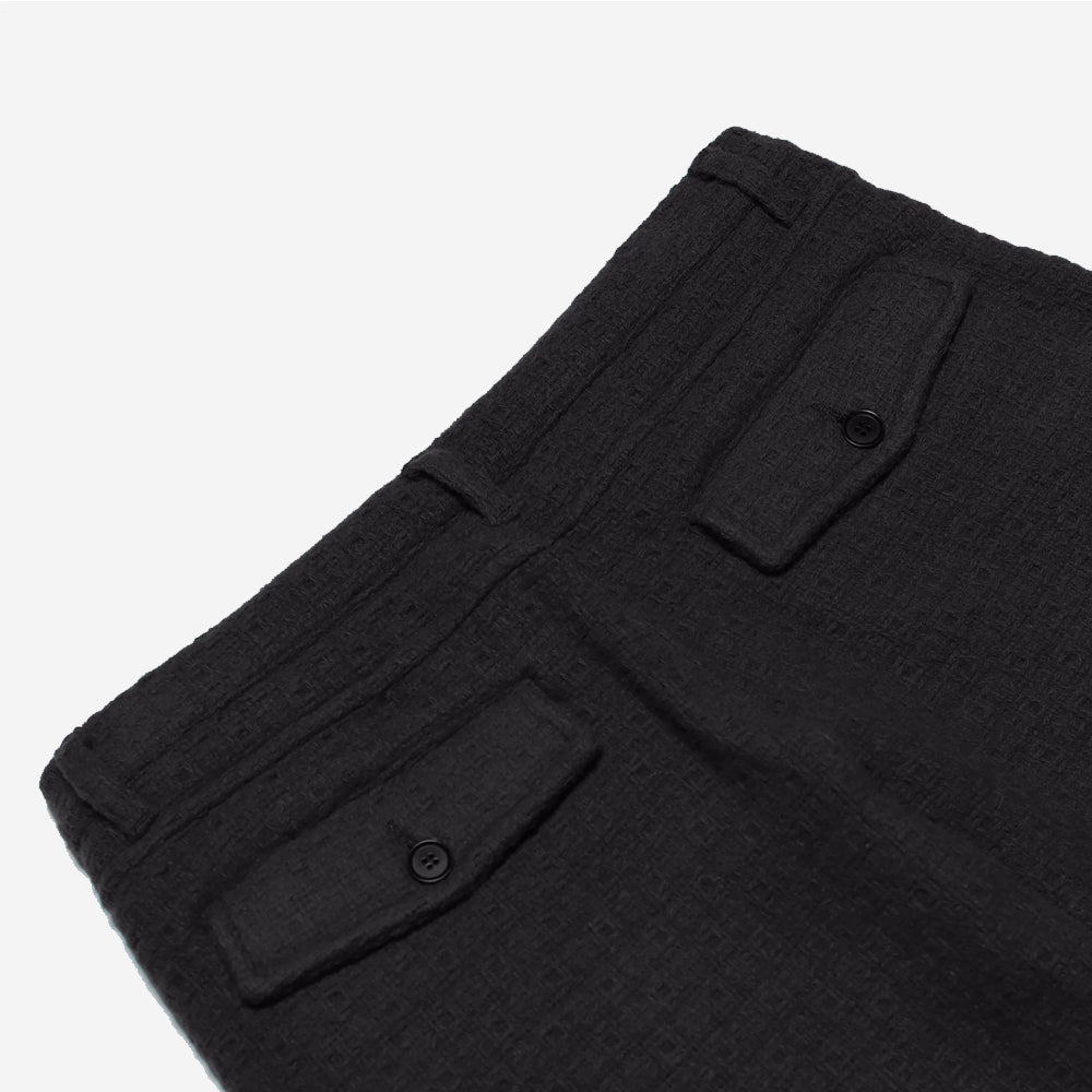 Ryder Trouser - Textured Wool Jacquard - Meteorite Black