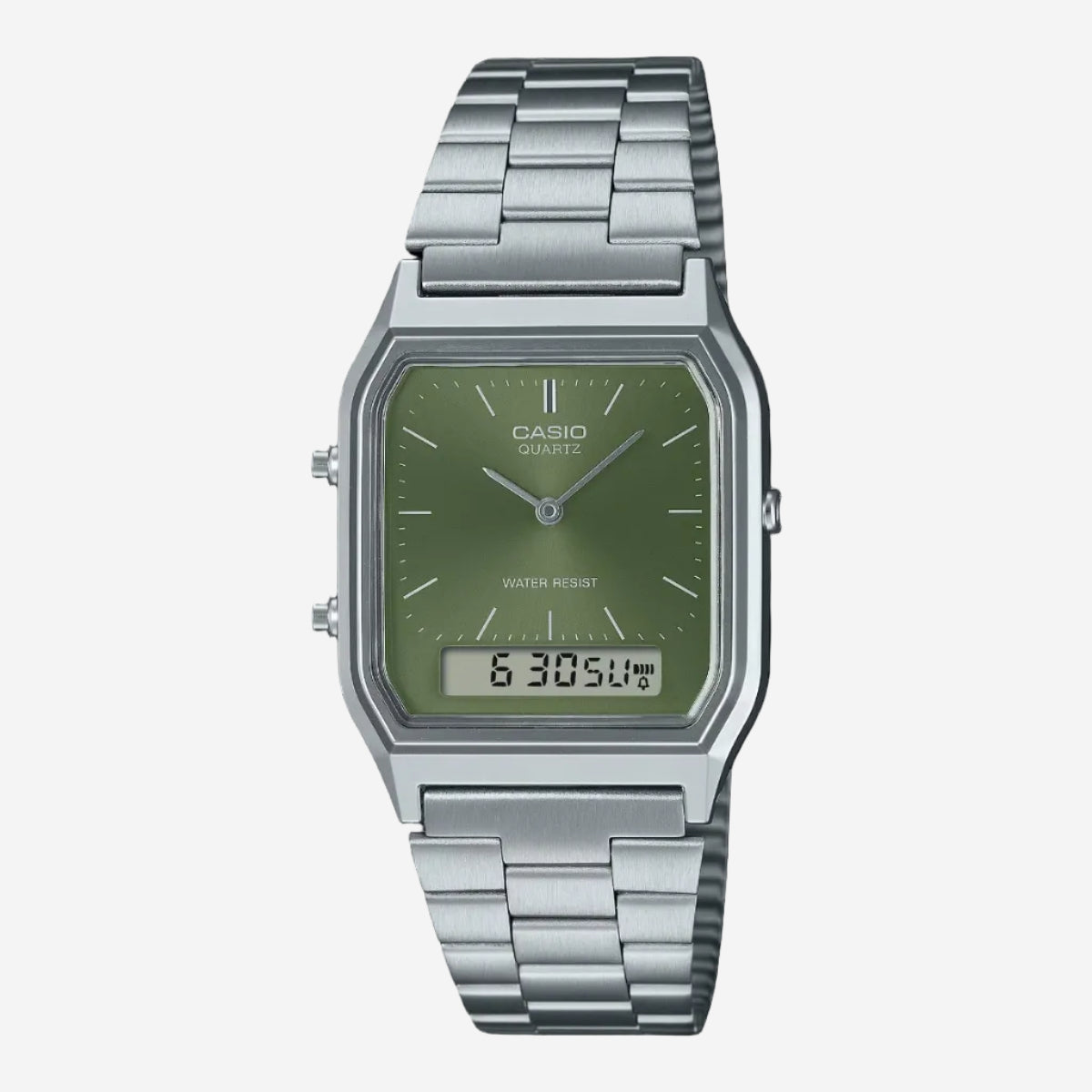 AQ-230A-3AMQY - CASIO Vintage Watch - Stainless/Green