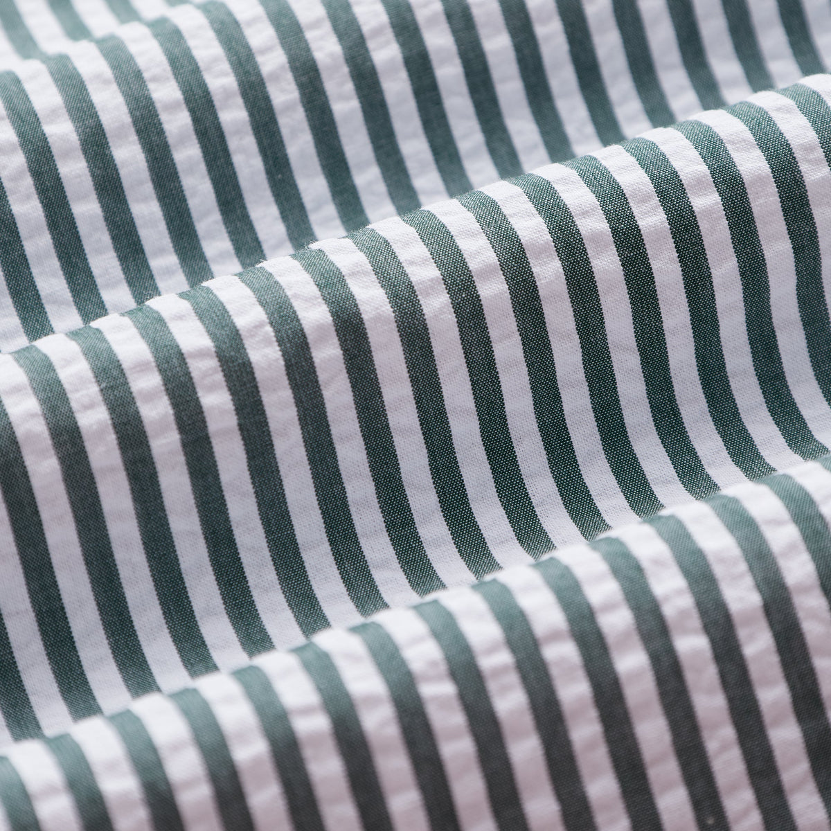 Atlantico Seersucker L/S Shirt - Green Stripe
