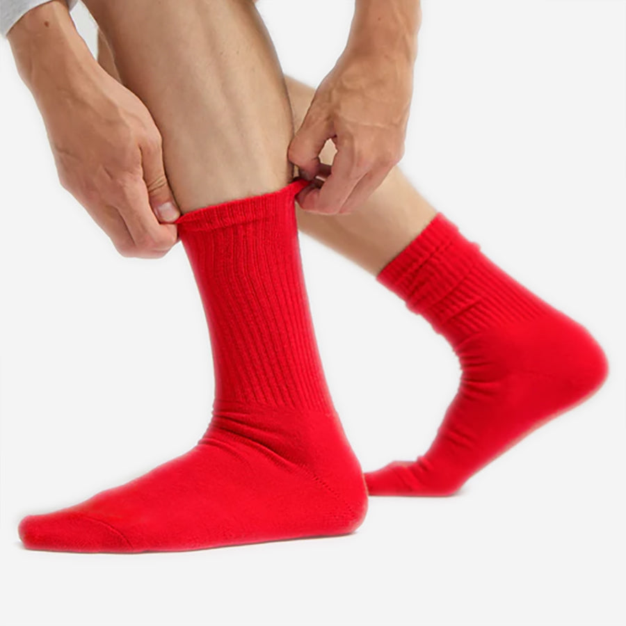Classic Organic Active Crew Socks - Oxblood Red