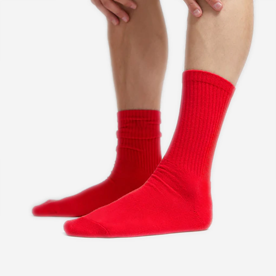 Classic Organic Active Crew Socks - Oxblood Red