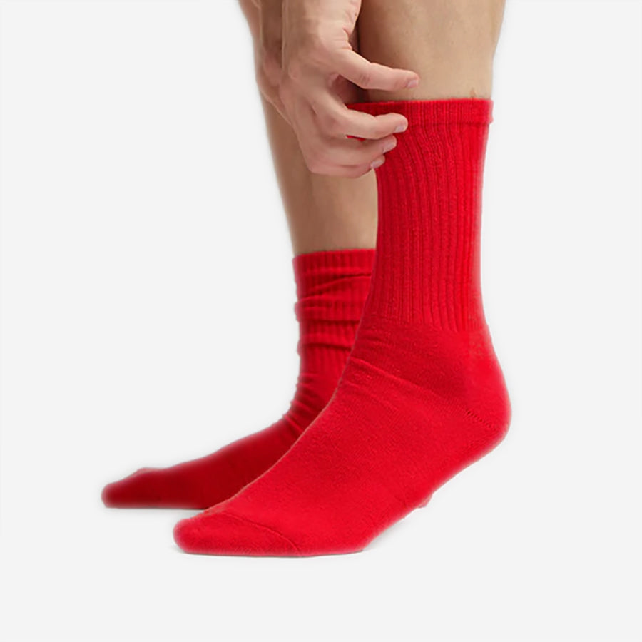 Classic Organic Active Crew Socks - Oxblood Red