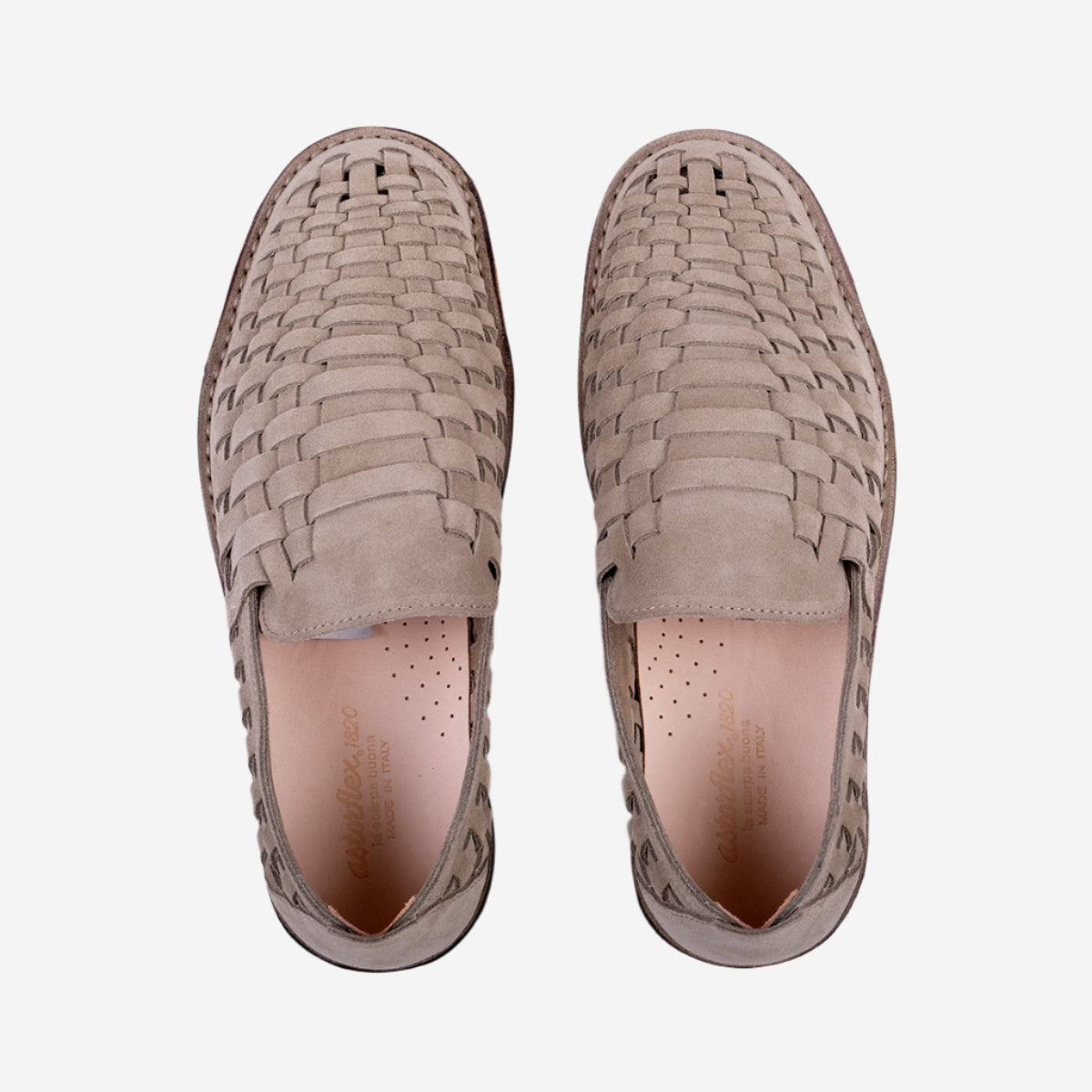 Arakflex Suede Braided Loafer - Stone