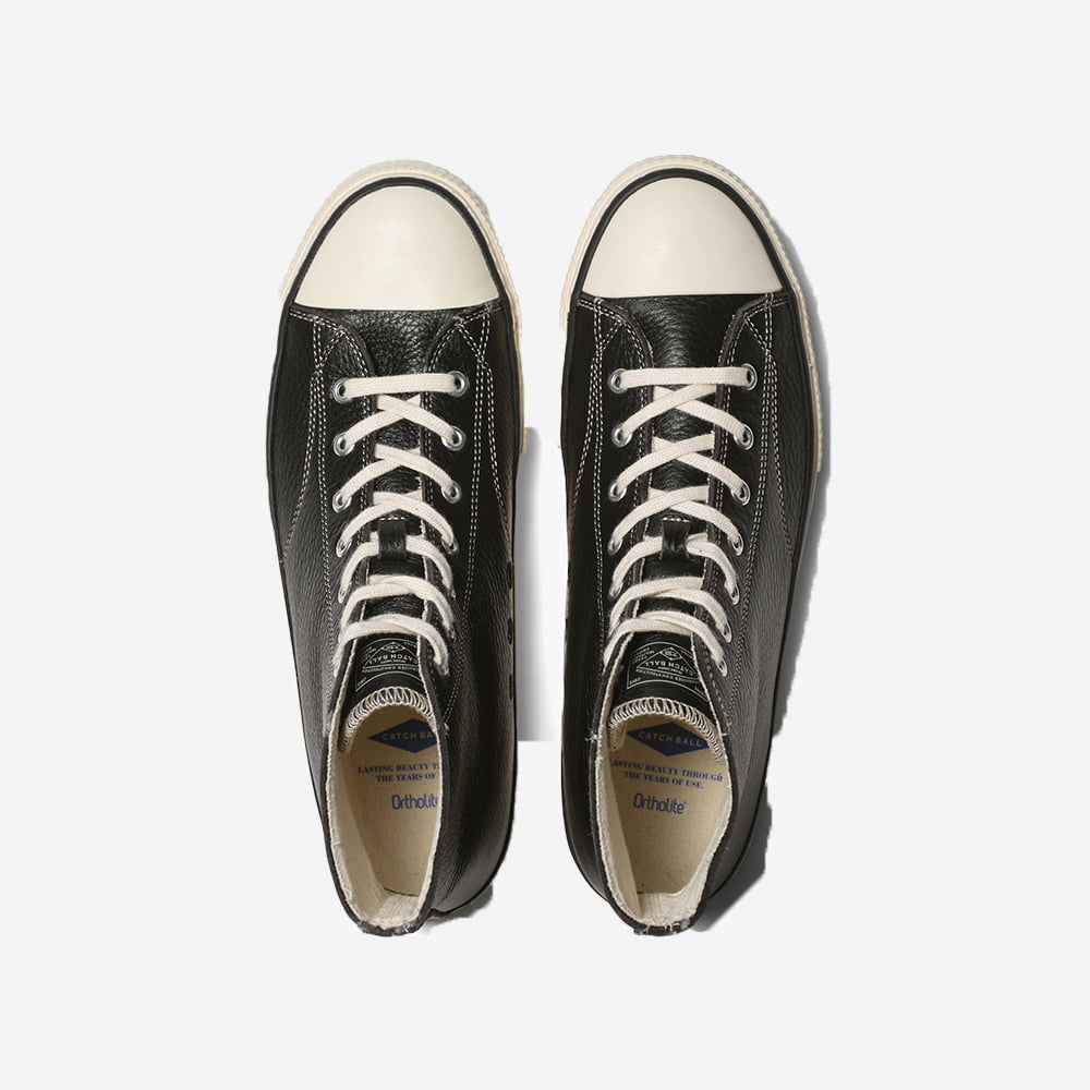 B-01H Leather Military High Sneakers - Black