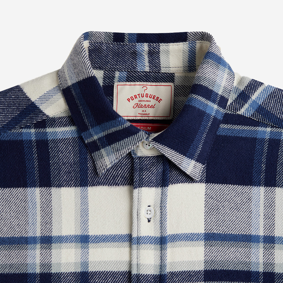 Beck Plaid Flannel Shirt - Blue/White