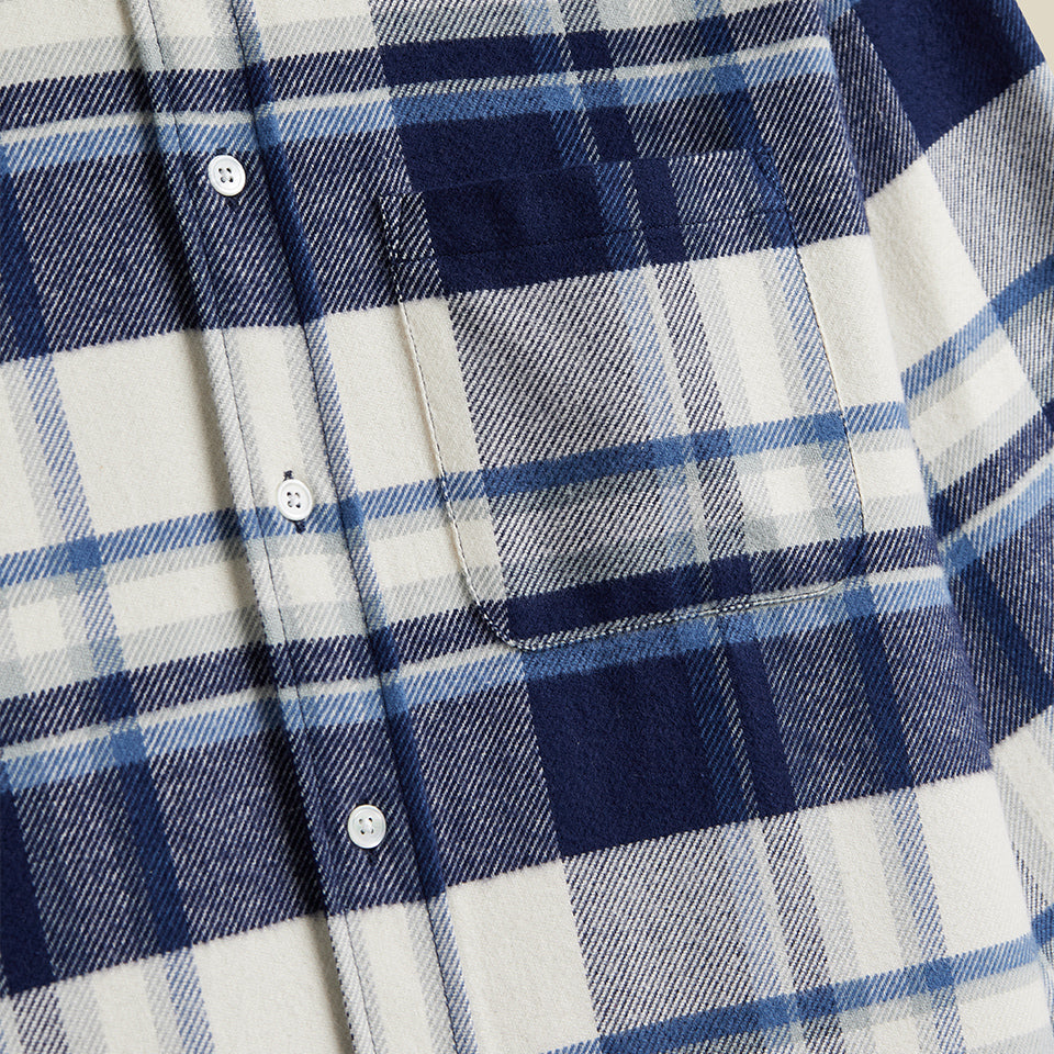 Beck Plaid Flannel Shirt - Blue/White