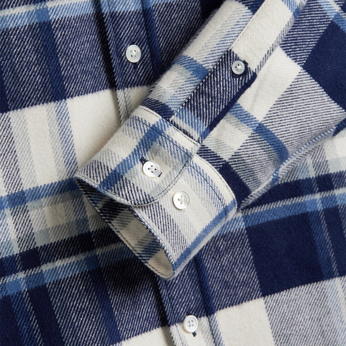 Beck Plaid Flannel Shirt - Blue/White