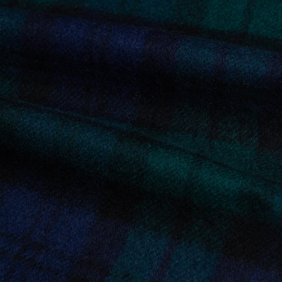 Lambswool Tartan Blackwatch Scarf - Navy/Green