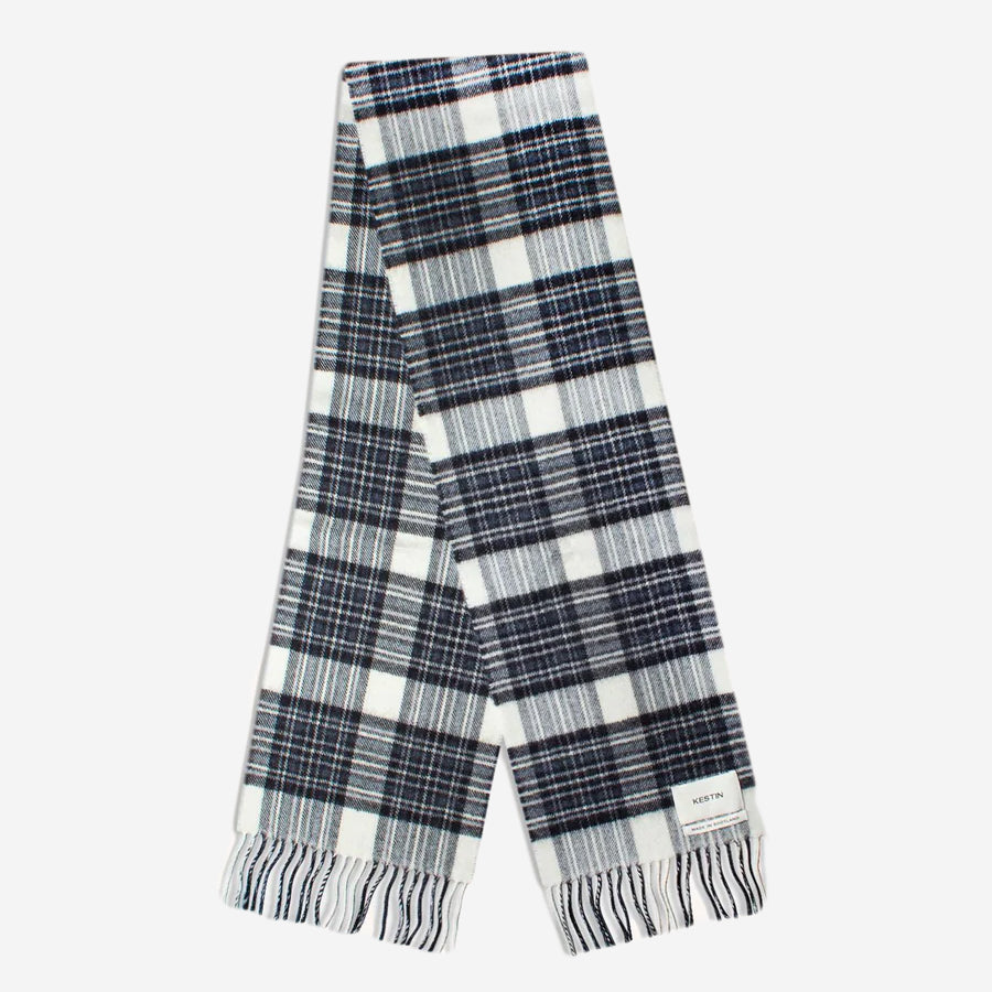 Lambswool Tartan Bowhill Scarf - Grey