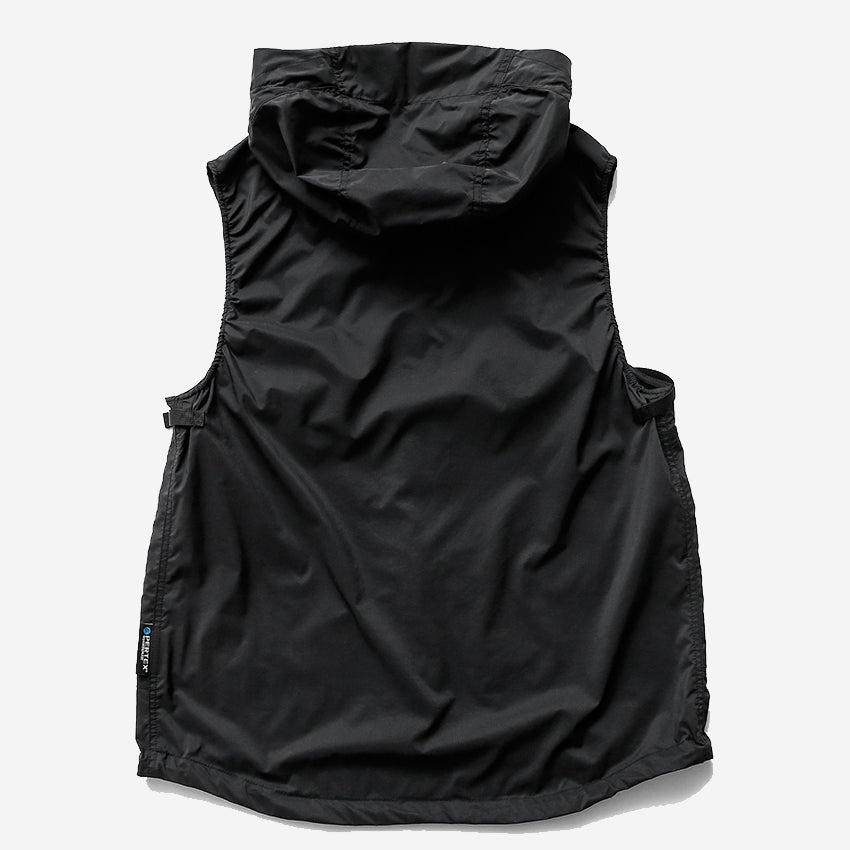 Buckle Wind Hooded Vest - Black