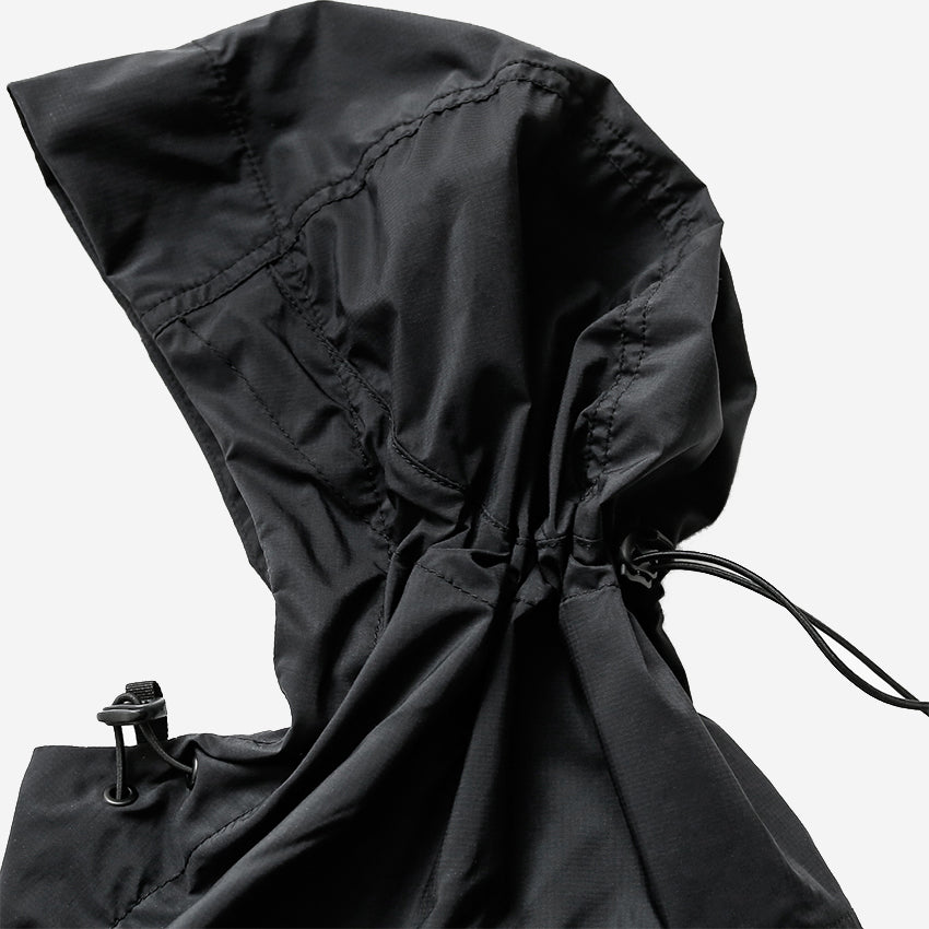 Buckle Wind Hooded Vest - Black