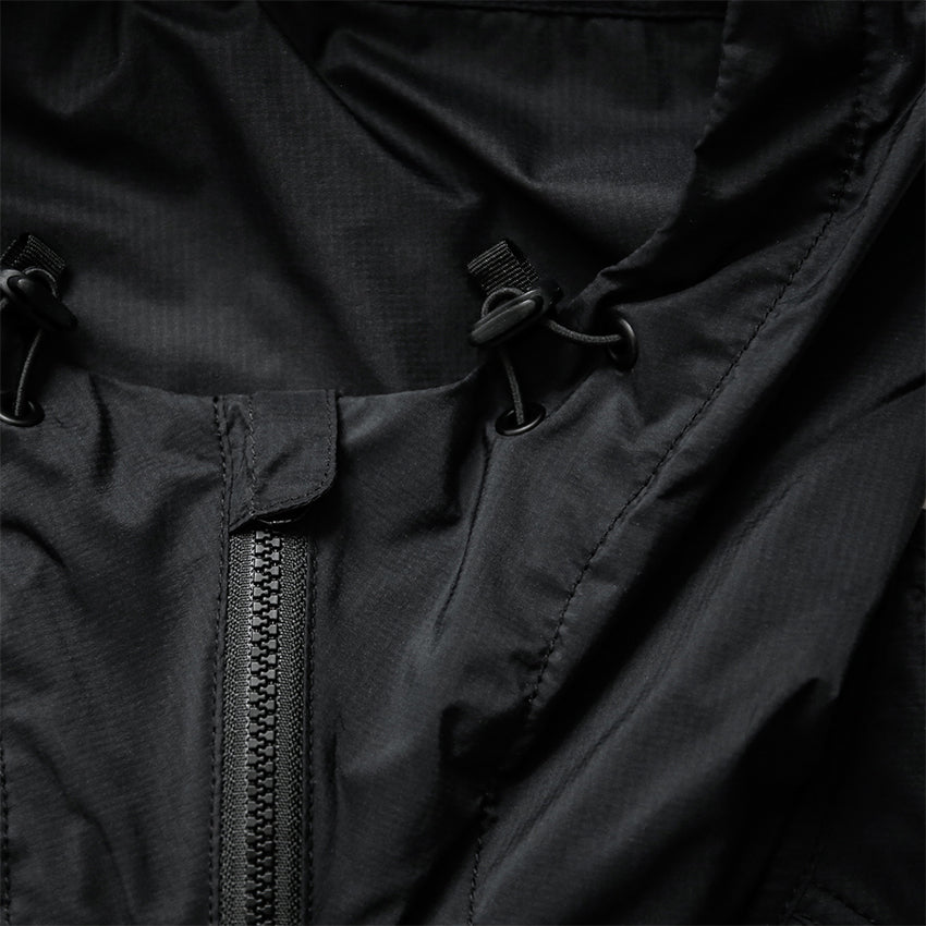 Buckle Wind Hooded Vest - Black