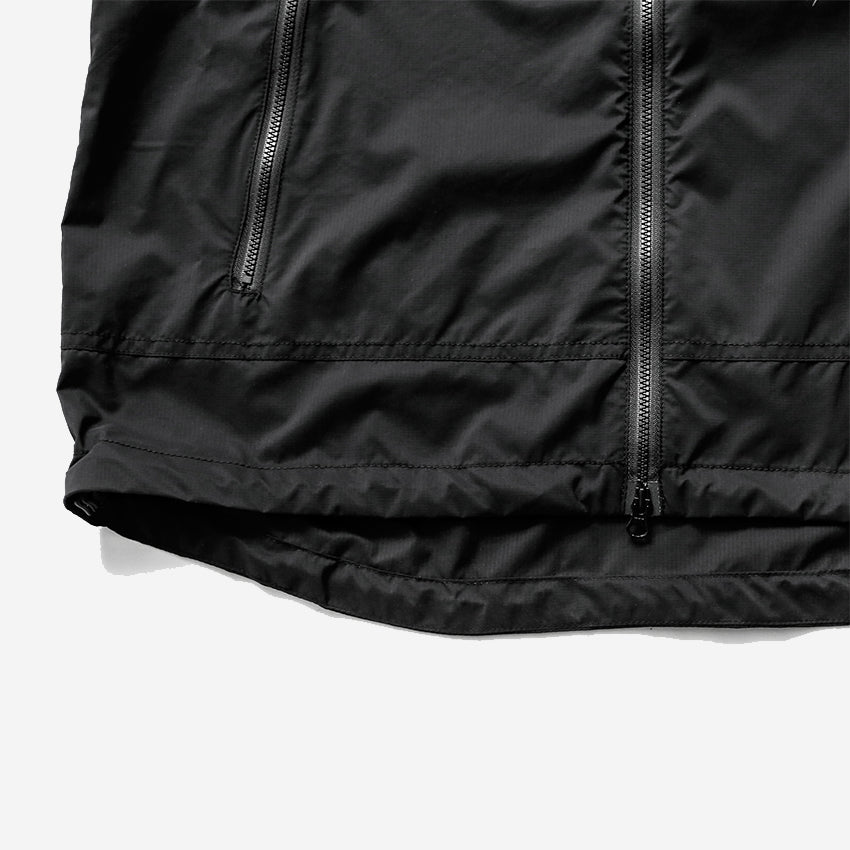 Buckle Wind Hooded Vest - Black