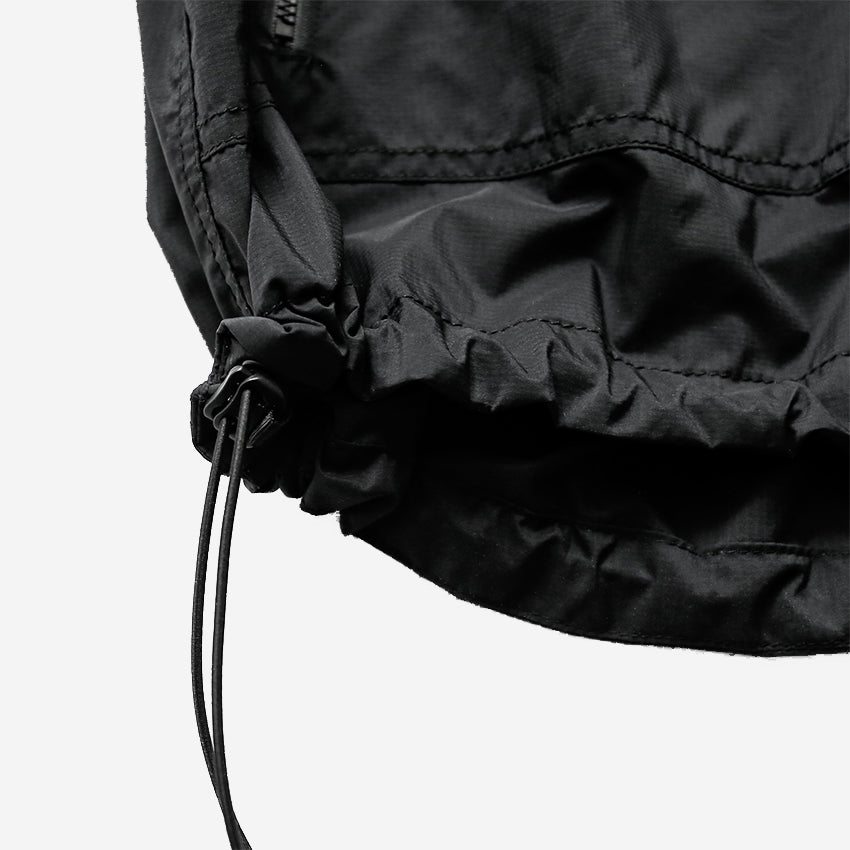 Buckle Wind Hooded Vest - Black