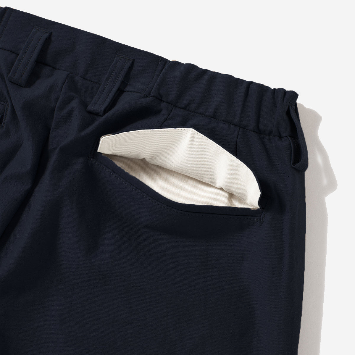Back-Nep Tapered Trousers - Dark Navy