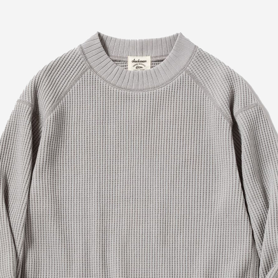 Big Waffle Mid-Neck Sweater - Concrete Grey