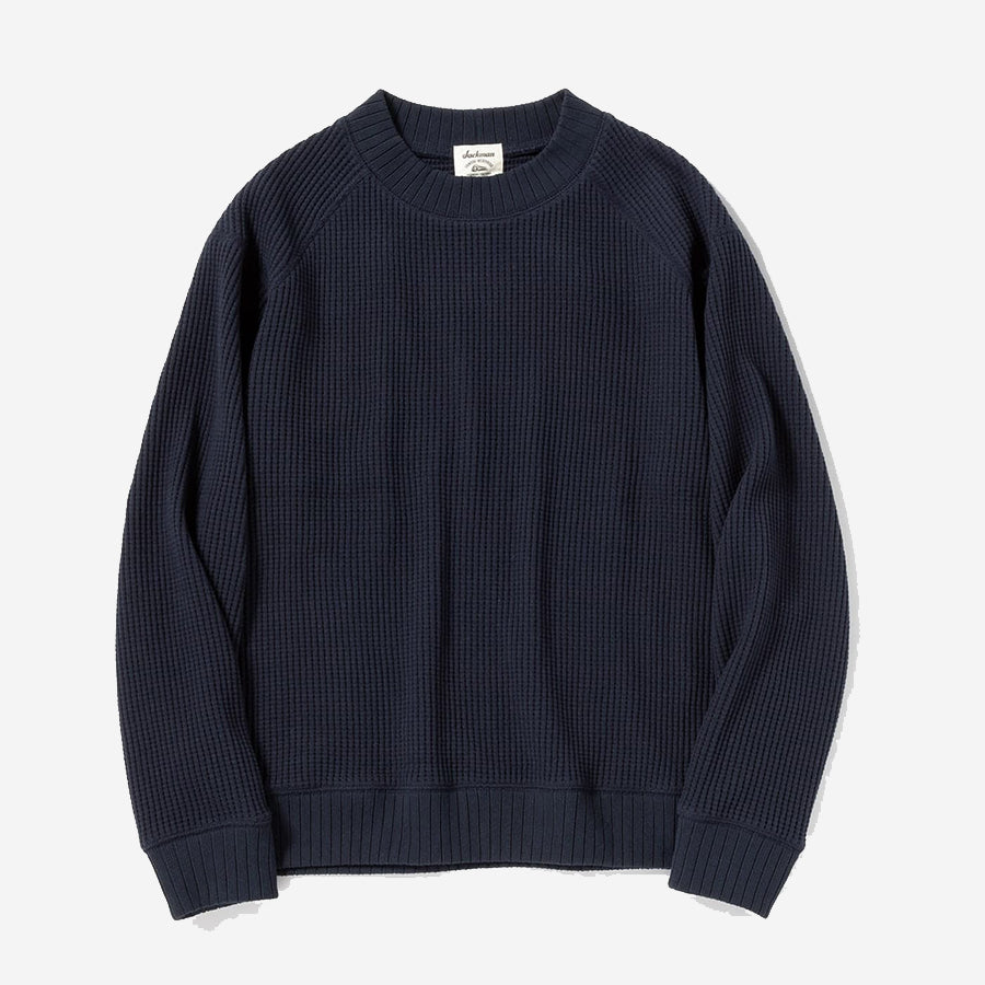 Jackman - Big Waffle Mid-Neck Sweater - Dark Navy – Muddy George